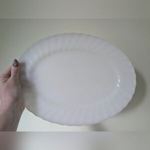 Anchor Hocking White Oval Serving Platter